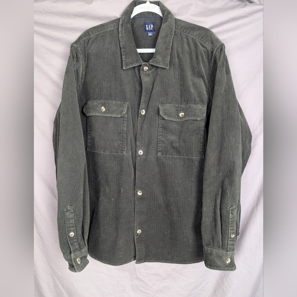 GAP men's XXL corduroy button down in hunter green - Picture 10 of 11